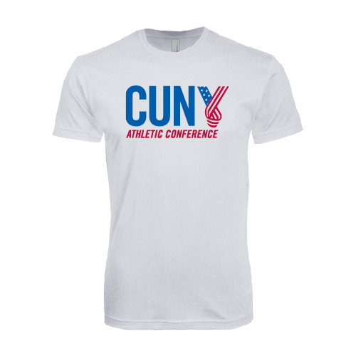 CUNY Athletics Next Level White SoftStyle T Shirt-Official Logo