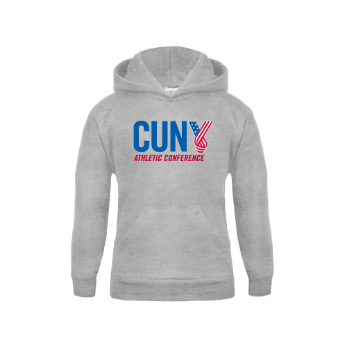 CUNY Athletics Youth Grey Fleece Hood-Official Logo