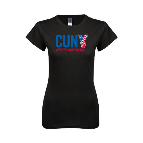 CUNY Athletics Next Level Womens Black Boyfriend Tee-Official Logo