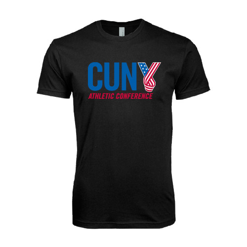 CUNY Athletics Next Level Black SoftStyle T Shirt-Official Logo