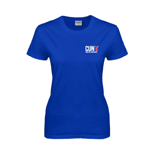 CUNY Athletics Womens Royal Short Sleeve Tee-Official Logo