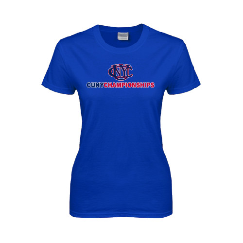 CUNY Athletics Womens Royal Short Sleeve Tee-CUNY Championships