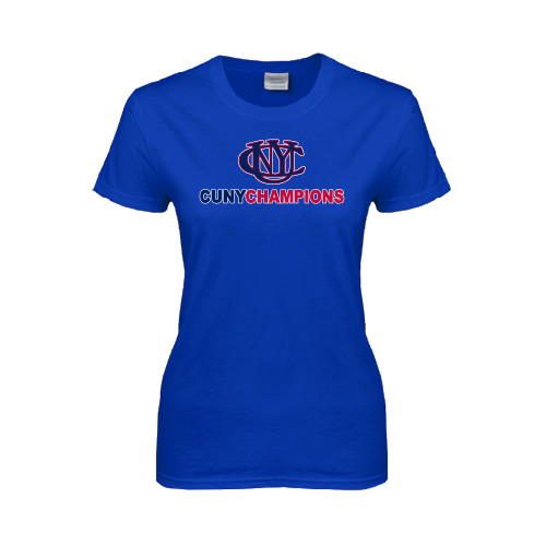 CUNY Athletics Womens Royal Short Sleeve Tee-CUNY Champions