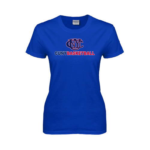 CUNY Athletics Womens Royal Short Sleeve Tee-CUNY Basketball