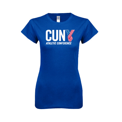 CUNY Athletics Next Level Womens Royal Boyfriend Tee-Official Logo