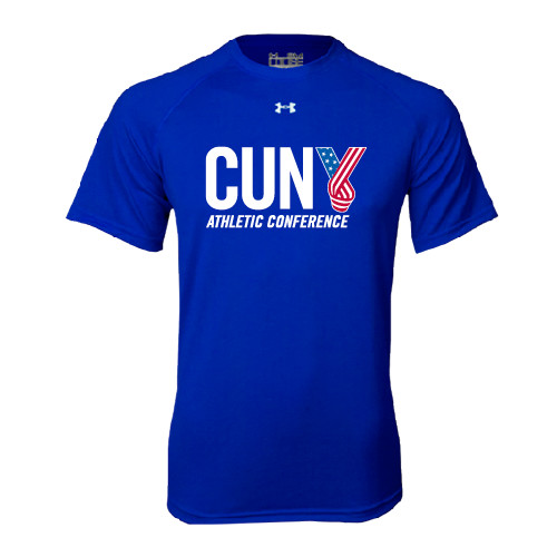 CUNY Athletics Under Armour Royal Tech Tee-Official Logo