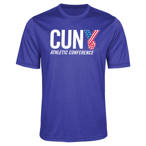 CUNY Athletics Royal Heather Performance Contender Tee-Official Logo