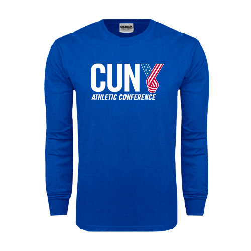 CUNY Athletics Royal Long Sleeve T Shirt-Official Logo
