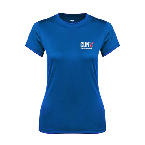 CUNY Athletics Womens Royal Performance Tee-Official Logo