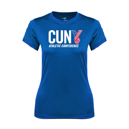 CUNY Athletics Womens Royal Performance Tee-Official Logo