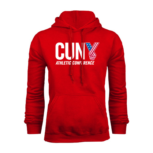CUNY Athletics Red Fleece Hoodie-Official Logo