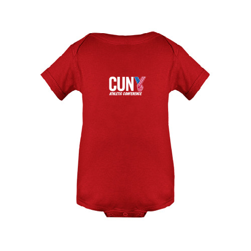 CUNY Athletics Red Infant Onesie-Official Logo