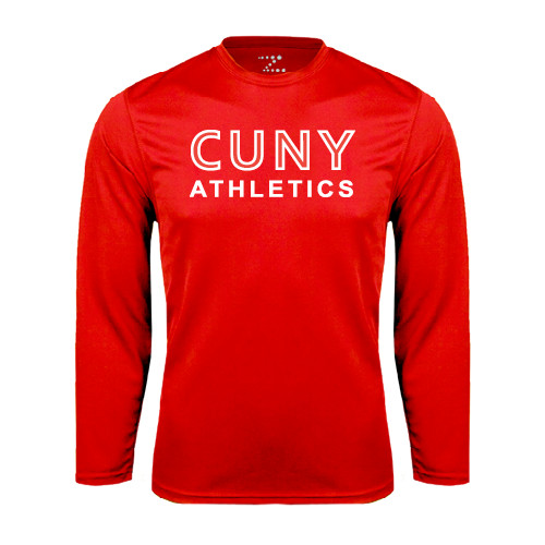 CUNY Athletics Red Performance Long Sleeve Shirt-CUNY Athletics