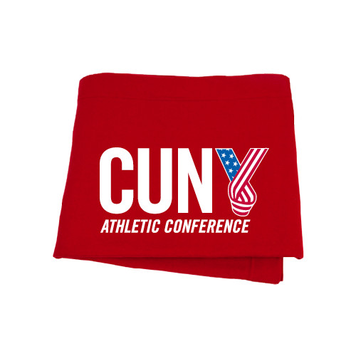 CUNY Athletics Red Sweatshirt Blanket-Official Logo