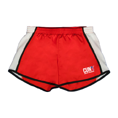 CUNY Athletics Womens Red/White Team Short-Official Logo