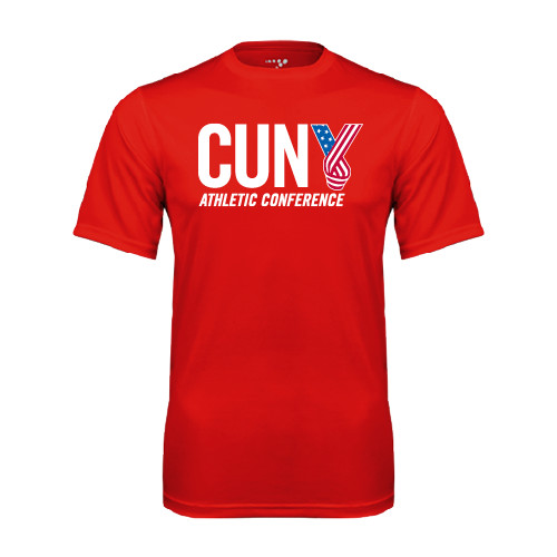 CUNY Athletics Red Performance Tee-Official Logo