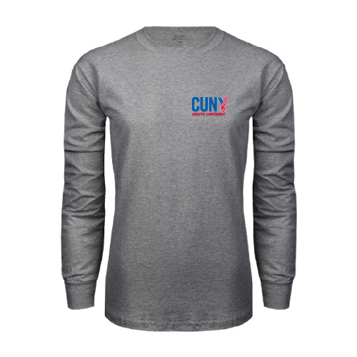 CUNY Athletics Grey Long Sleeve T Shirt-Official Logo