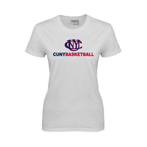 CUNY Athletics Womens White Short Sleeve Tee-CUNY Basketball