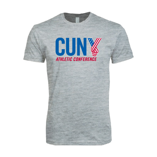 CUNY Athletics Next Level Heather Grey SoftStyle T Shirt-Official Logo