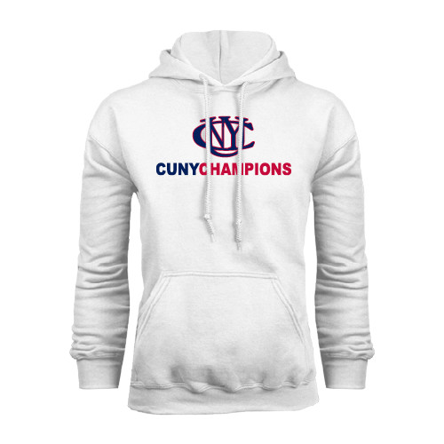 CUNY Athletics White Fleece Hoodie-CUNY Champions
