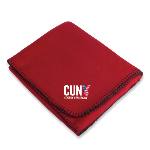 CUNY Athletics Red Arctic Fleece Blanket-Official Logo