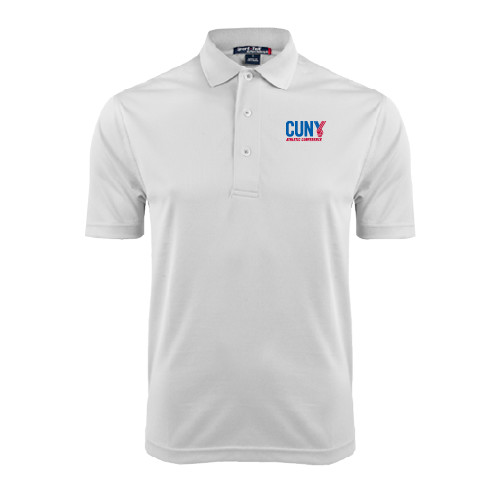 CUNY Athletics White Dry Mesh Polo-Official Logo