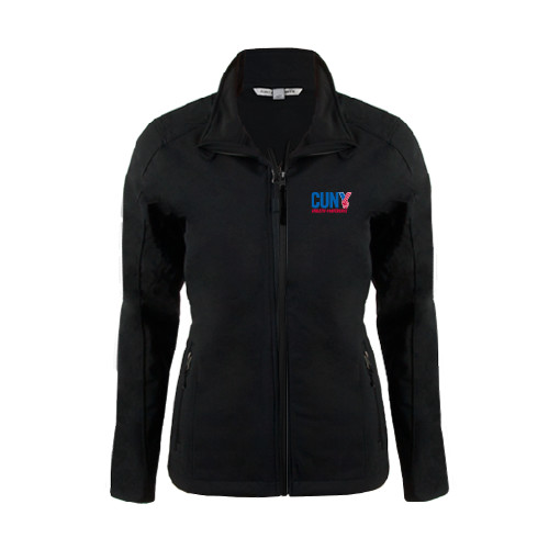 CUNY Athletics Womens Black Softshell Jacket-Official Logo