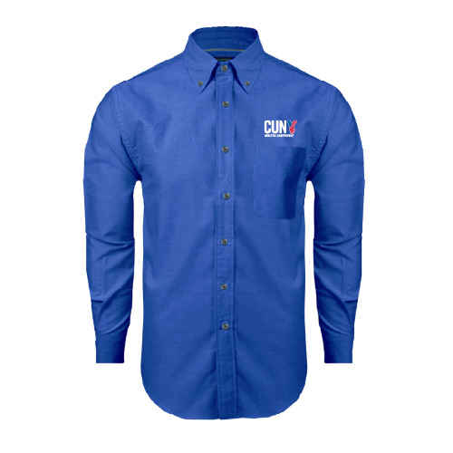 CUNY Athletics Royal Oxford Long Sleeve Shirt-Official Logo
