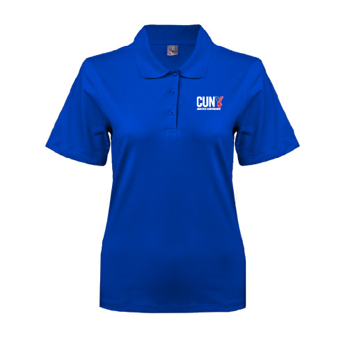 CUNY Athletics Womens Silk Touch Royal Pique Polo-Official Logo