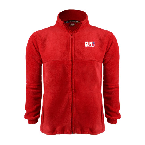 CUNY Athletics Red Fleece Full Zip Jacket-Official Logo