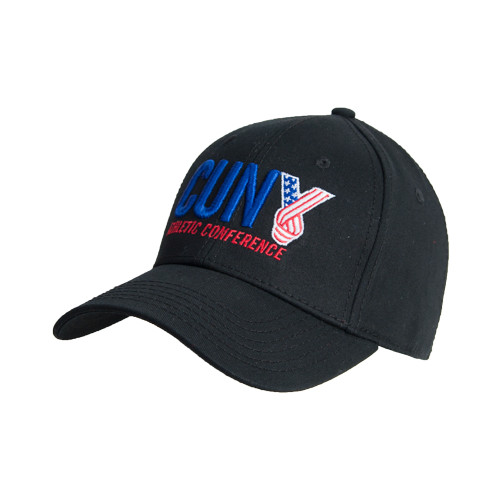 CUNY Athletics Black Structured Adjustable Pro Style Hat-Official Logo