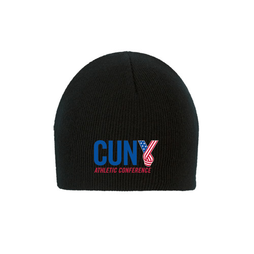 CUNY Athletics Black Knit Beanie-Official Logo