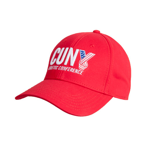 CUNY Athletics Red Structured Adjustable Pro Style Hat-Official Logo