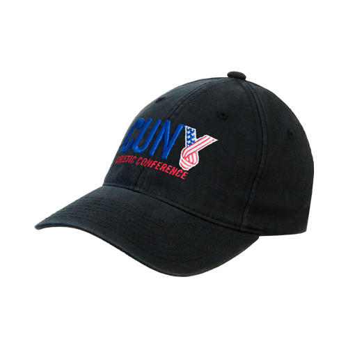 CUNY AthleticS/M Black Flexfit Structured Low Profile Hat-Official Logo