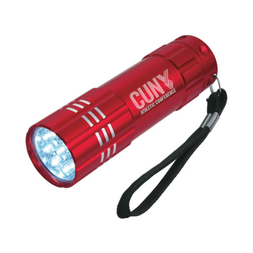 CUNY Athletics Industrial Triple LED Red Flashlight-Official Logo Engraved