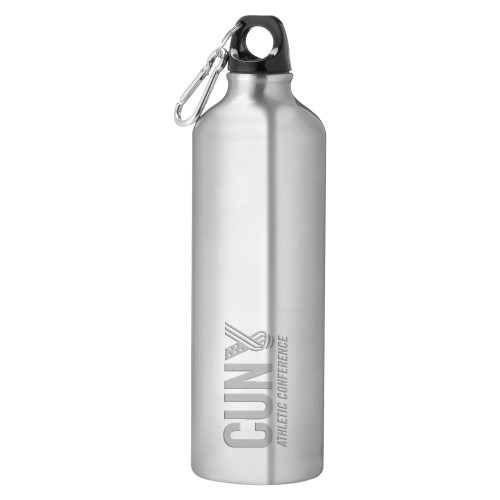 CUNY Athletics Venture Aluminum Silver Bike Bottle 26oz-Official Logo Engraved