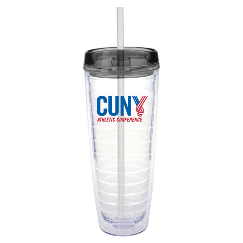 CUNY Athletics Tritan Double Wall Tumbler w/Charcoal Top 26oz-Official Logo