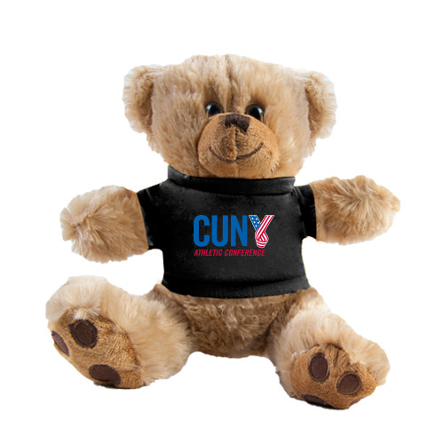 CUNY Athletics Plush Big Paw 8 1/2 inch Brown Bear w/Black Shirt-Official Logo