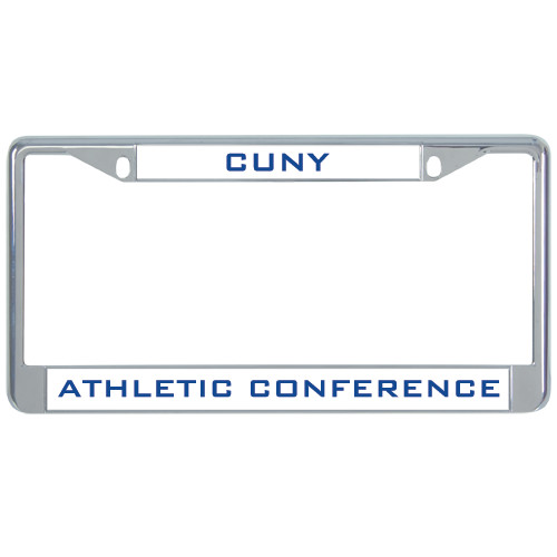 CUNY Athletics Metal License Plate Frame in Chrome-CUNYAC