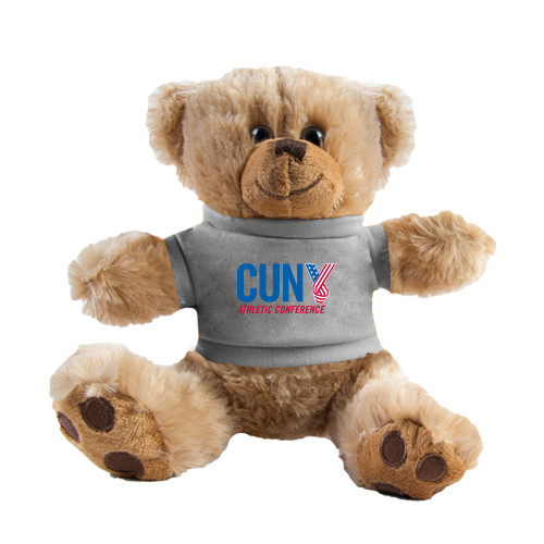 CUNY Athletics Plush Big Paw 8 1/2 inch Brown Bear w/Grey Shirt-Official Logo