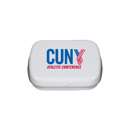 CUNY Athletics White Rectangular Peppermint Tin-Official Logo