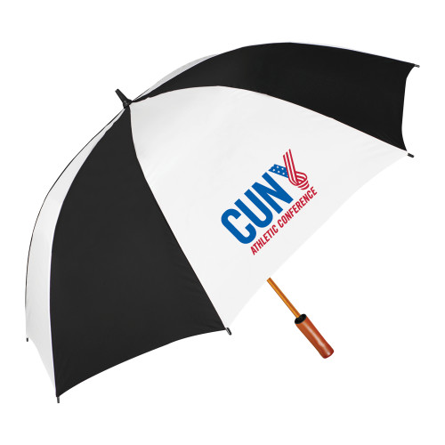 CUNY Athletics 64 Inch Black/White Umbrella-Official Logo