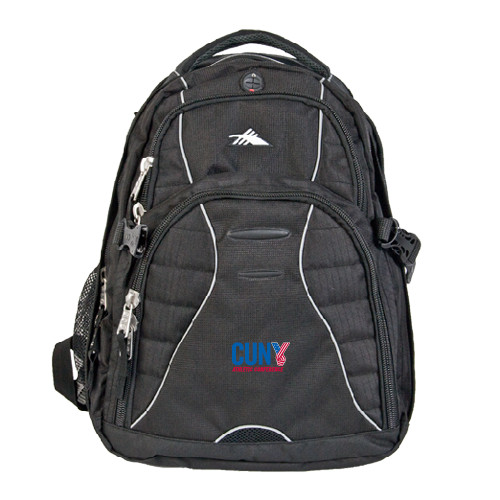 CUNY Athletics High Sierra Black Swerve Computer Backpack-Official Logo