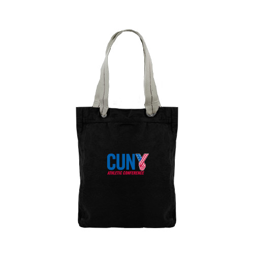 CUNY Athletics Allie Black Canvas Tote-Official Logo