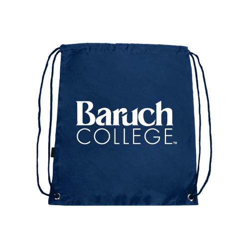 College Navy Drawstring Backpack-Official Logo