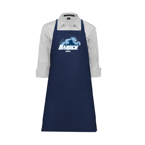 College Full Length Navy Apron-Mom