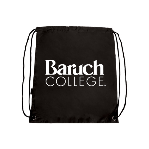 College Black Drawstring Backpack-Official Logo