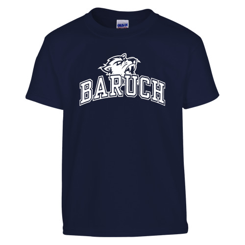 Youth Navy T Shirt-Baruch Arched