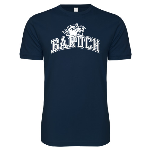 College Next Level Navy SoftStyle T Shirt-Baruch Arched