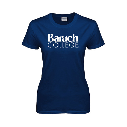 College Womens Short Sleeve Navy Tee-Official Logo